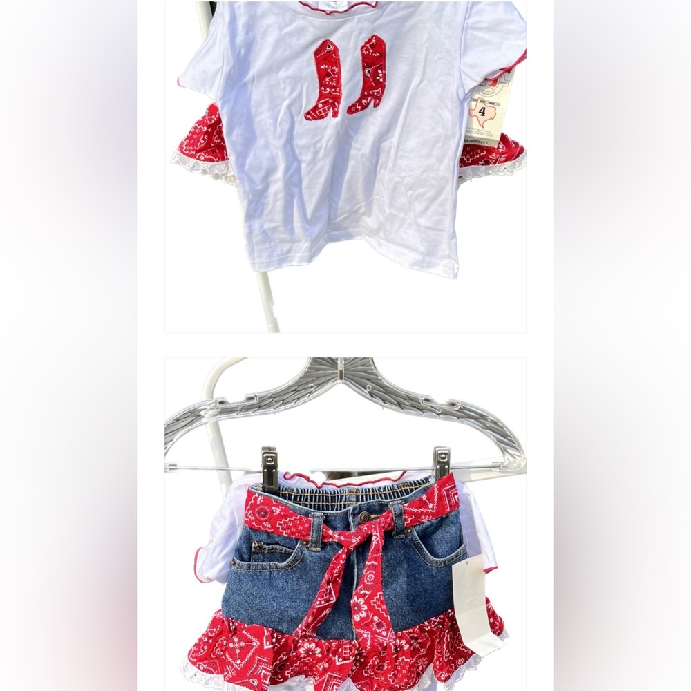 Cowgirl Set embellished tee and denim skirt